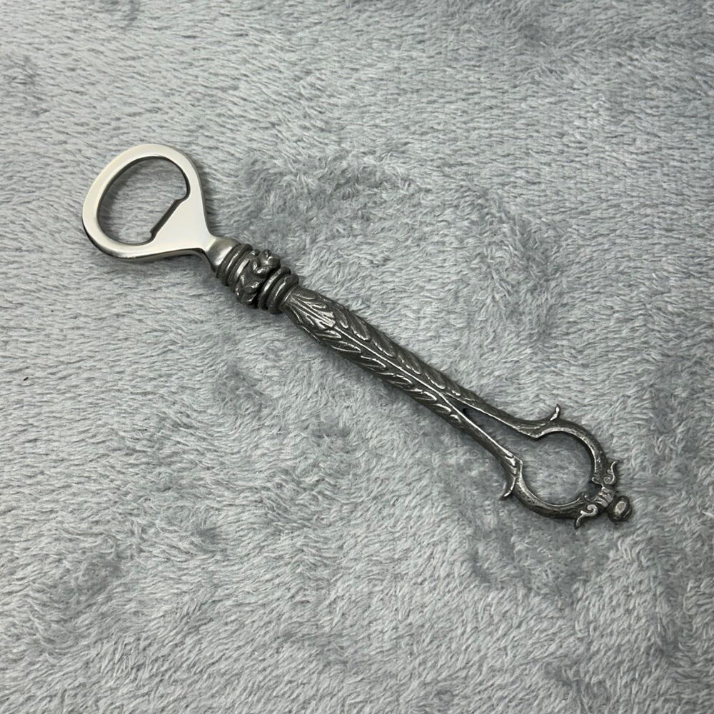 MMA Equestrian Horse Bit Bottle Opener Pewter Tone Barware 7.5 Inch